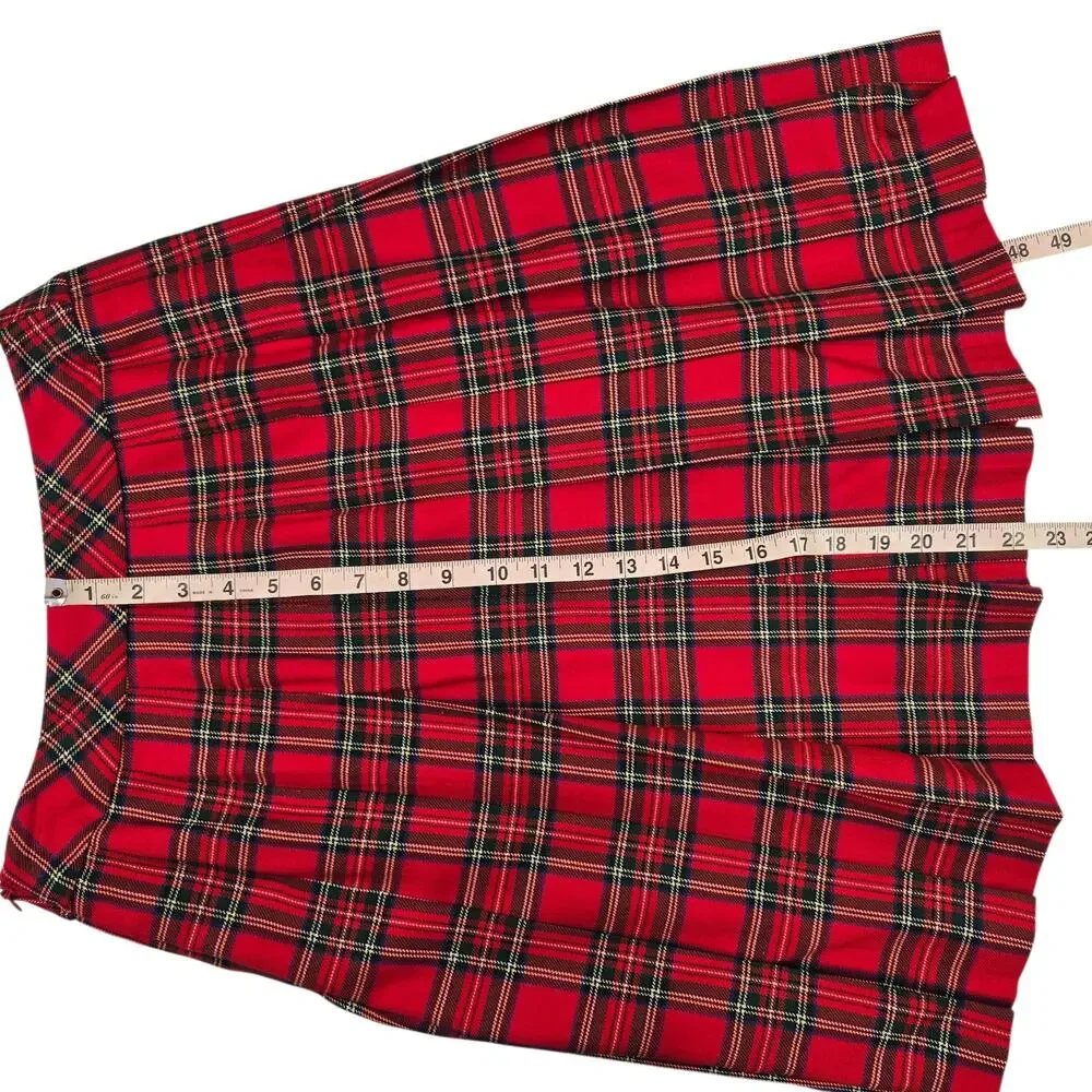 Womens Vintage Pendleton Skirt Size 6P Red Tartan Pleated A-line NWOT USA Wool